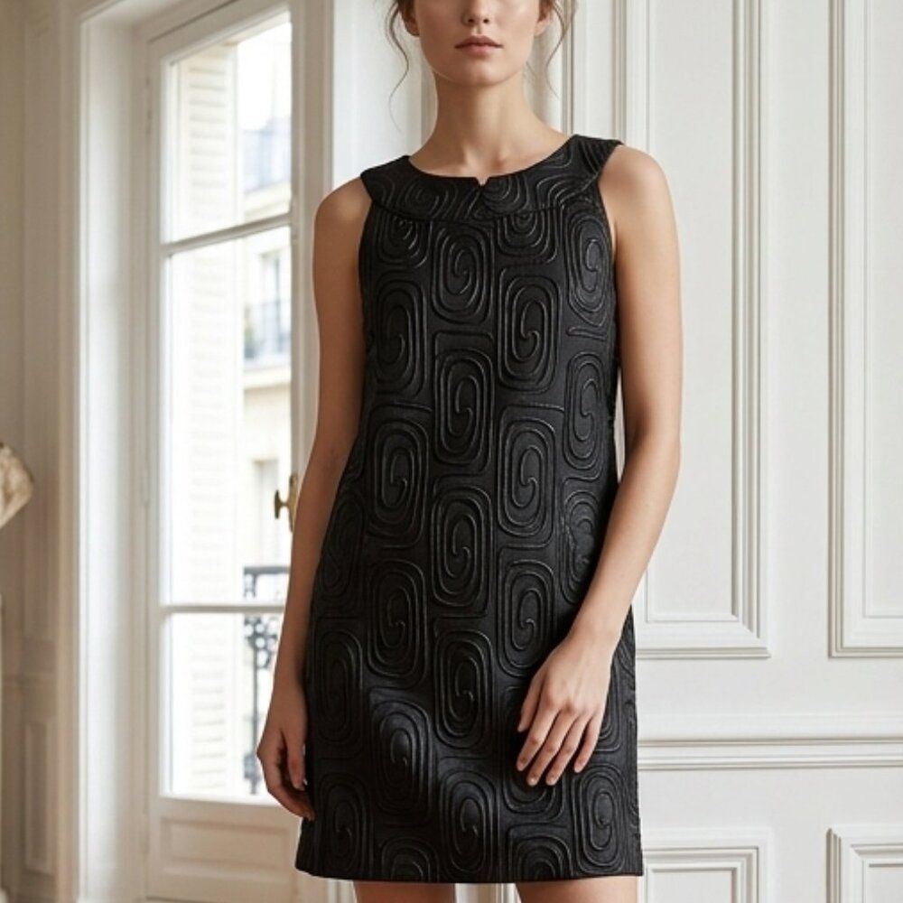 BB Dakota Black Linen Embellished A-Line Shift Dress - Women’s Size Large - Boho